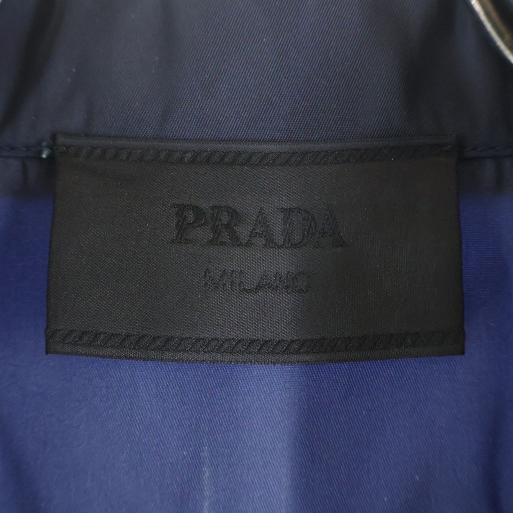 Prada Re-Nylon Triangle Logo Short Sleeveshirt Navy T-Shirt — view 6