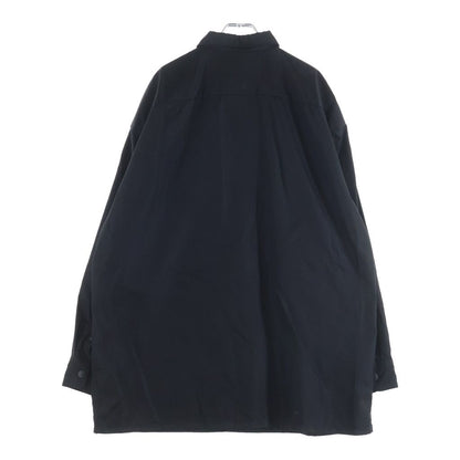 Prada Re-Nylon Oversize Shirt Triangle Logo Nylon Long Sleeve Black — view 2