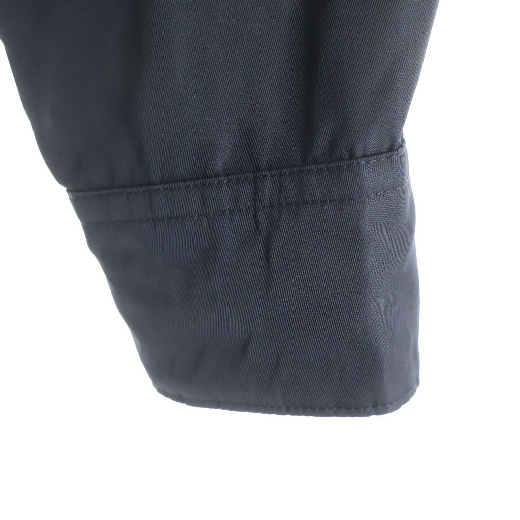 Prada Re-Nylon Oversize Shirt Triangle Logo Nylon Long Sleeve Black — view 4