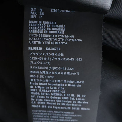 Prada Re-Nylon Oversize Shirt Triangle Logo Nylon Long Sleeve Black — view 8
