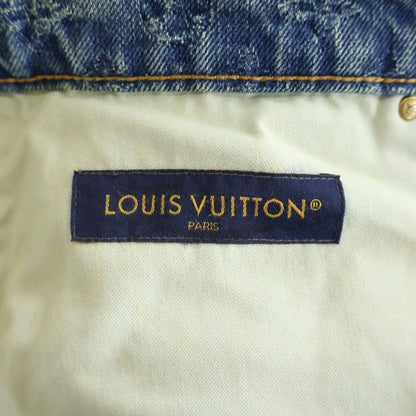Louis Vuitton Monogram Embossed Pearl Button Zip Strike Denim Pants di — view 6