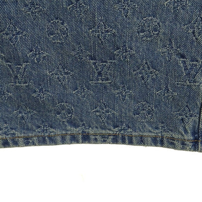 Louis Vuitton Monogram Embossed Pearl Button Zip Strike Denim Pants di — view 5