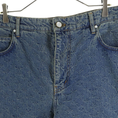Louis Vuitton Monogram Embossed Pearl Button Zip Strike Denim Pants di — view 3