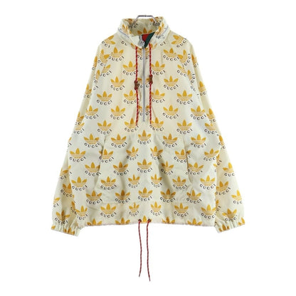 Gucci Adidas Fole Print Zip Anorak Yellow Jacket