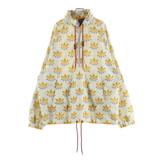 Gucci Adidas Fole Print Zip Anorak Yellow Jacket