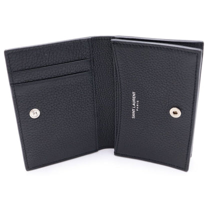 Saint Laurent Paris Shadow Business Card Holder Case Black Leather — view 5