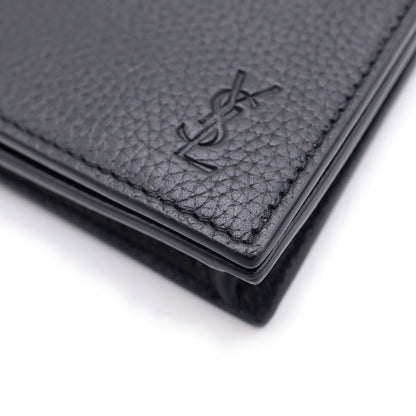 Saint Laurent Paris Shadow Business Card Holder Case Black Leather — view 4