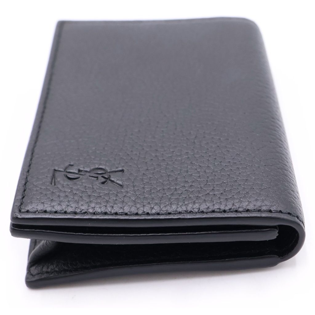 Saint Laurent Paris Shadow Business Card Holder Case Black Leather — view 3