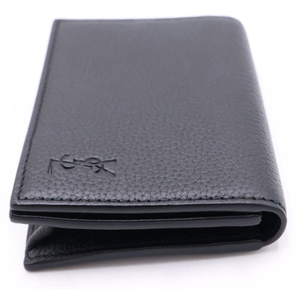 Saint Laurent Paris Shadow Business Card Holder Case Black Leather — view 3