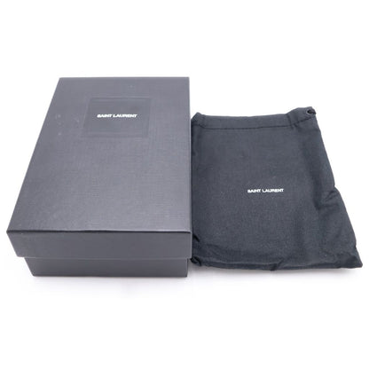 Saint Laurent Paris Compact Zip Round Wallet YSL Logo Leather Navy — view 6
