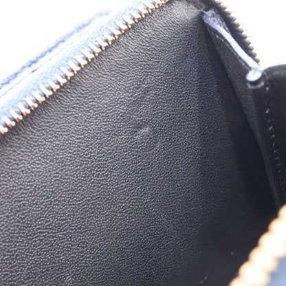 Saint Laurent Paris Compact Zip Round Wallet YSL Logo Leather Navy — view 5