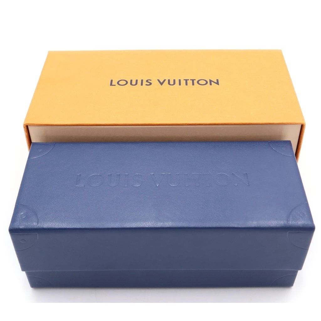 Louis Vuitton LV Logo Outer Super Sunglasses Acetate Blue Black Eyewear — view 6
