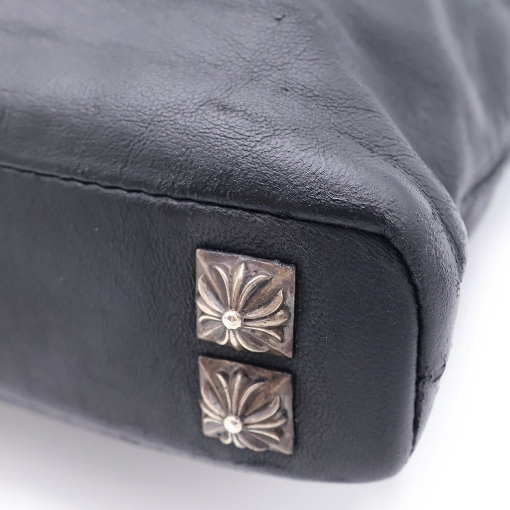 Chrome Hearts Clutch Pyramid Studs Studs Leather Black Silver — view 5