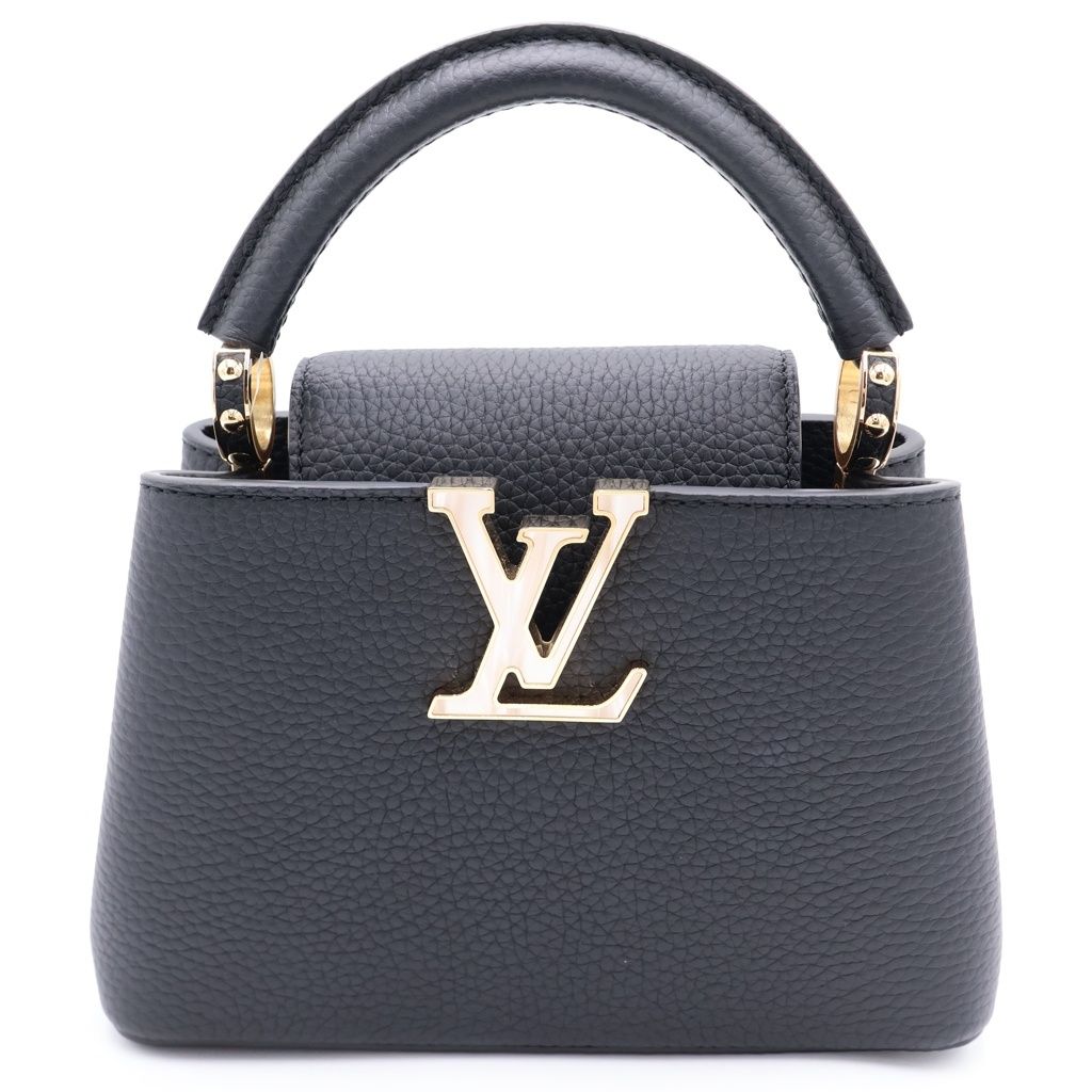 Louis Vuitton Capucines Mini Handback 2-Way Shoulder Bag Shell Gold Leather