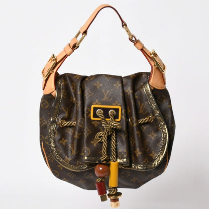 Louis Vuitton Monogram Kalahari PM Handbag Canvas Vachetta Leather Drawstring