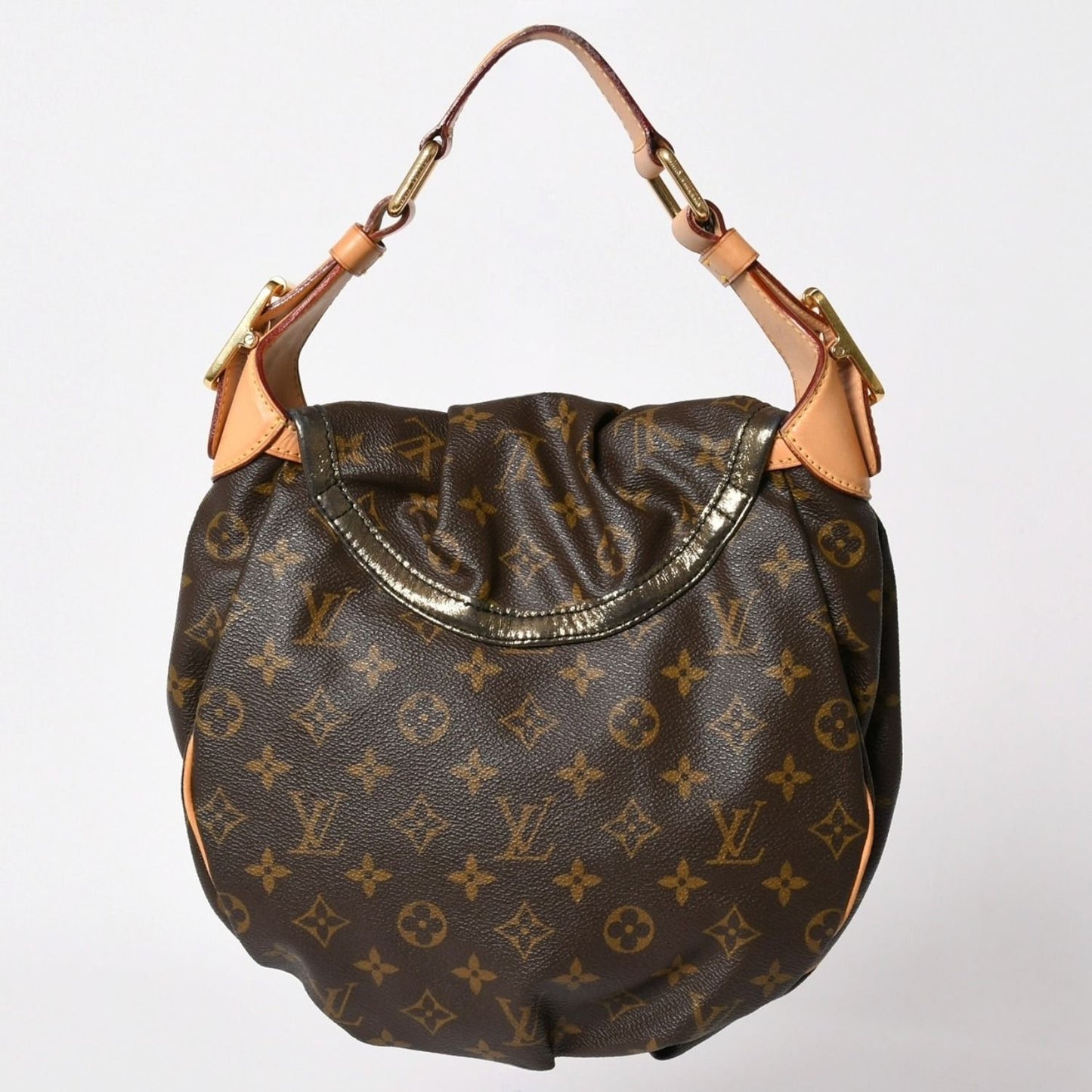 Louis Vuitton Monogram Kalahari PM Handbag Canvas Vachetta Leather Drawstring — view 2