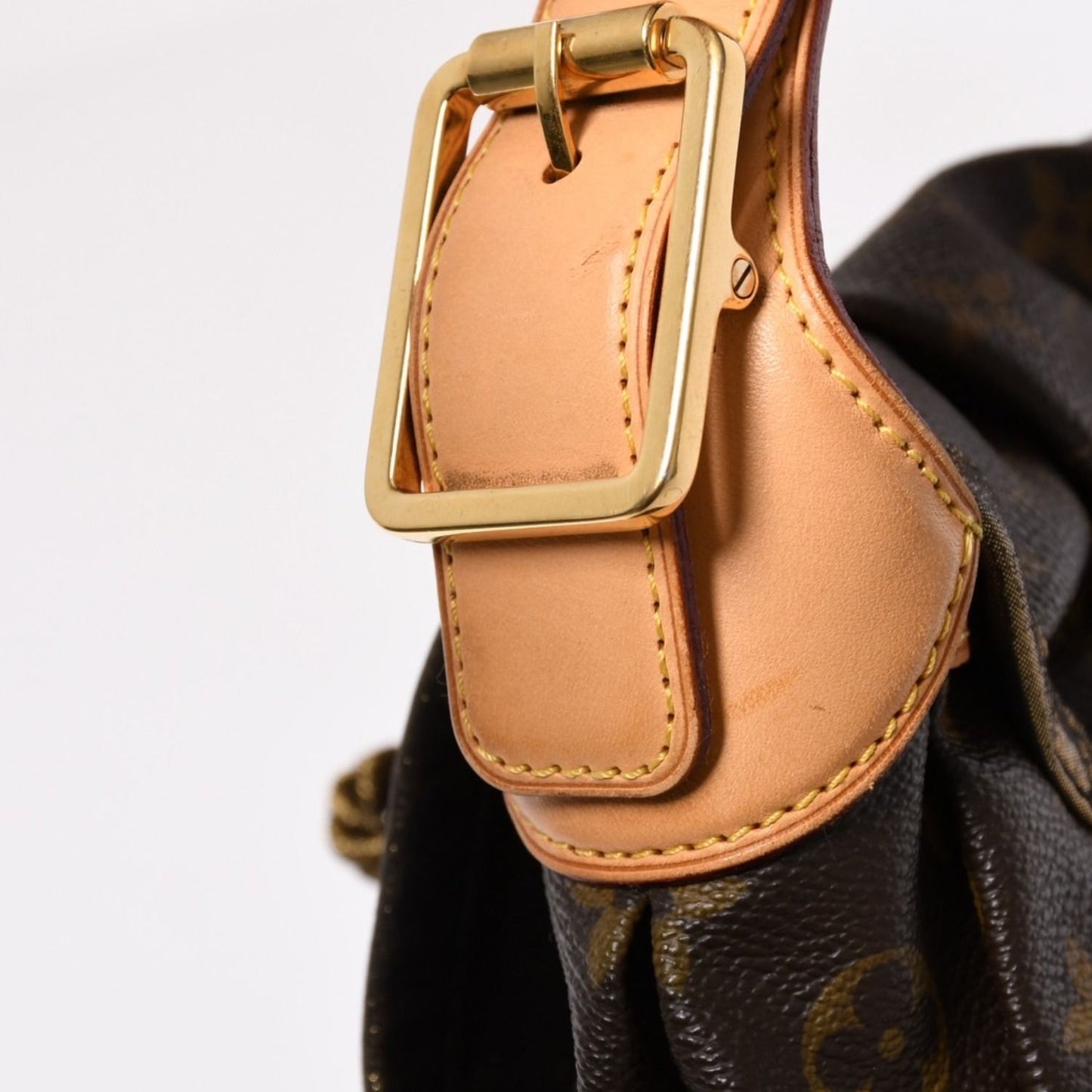 Louis Vuitton Monogram Kalahari PM Handbag Canvas Vachetta Leather Drawstring — view 4