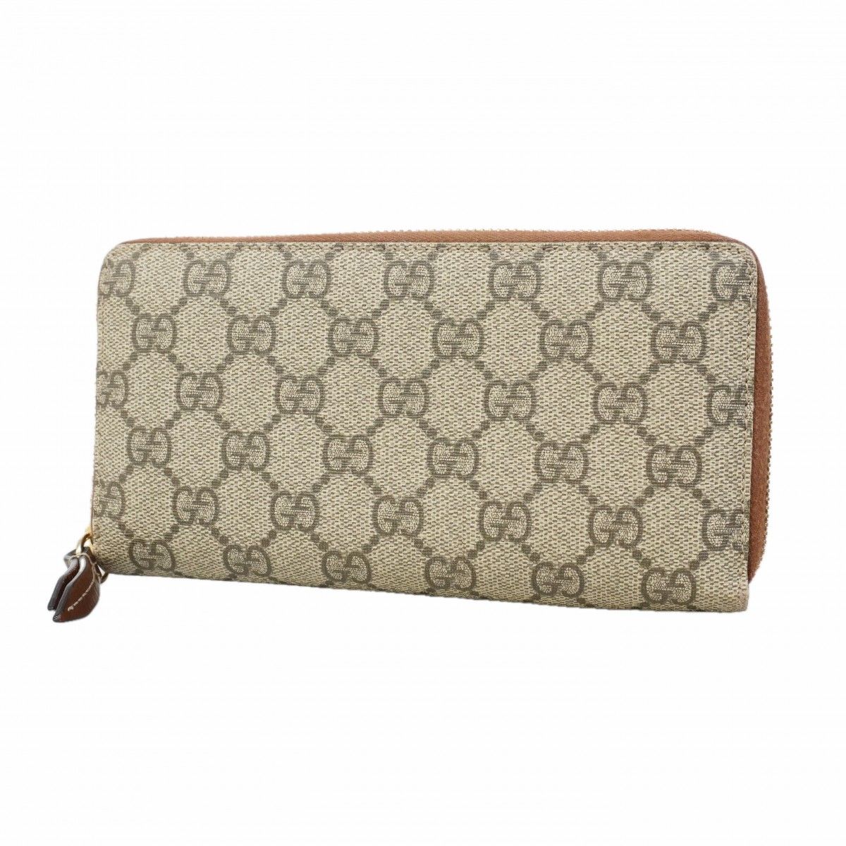 Gucci Wallet GG Supreme Brown Gold