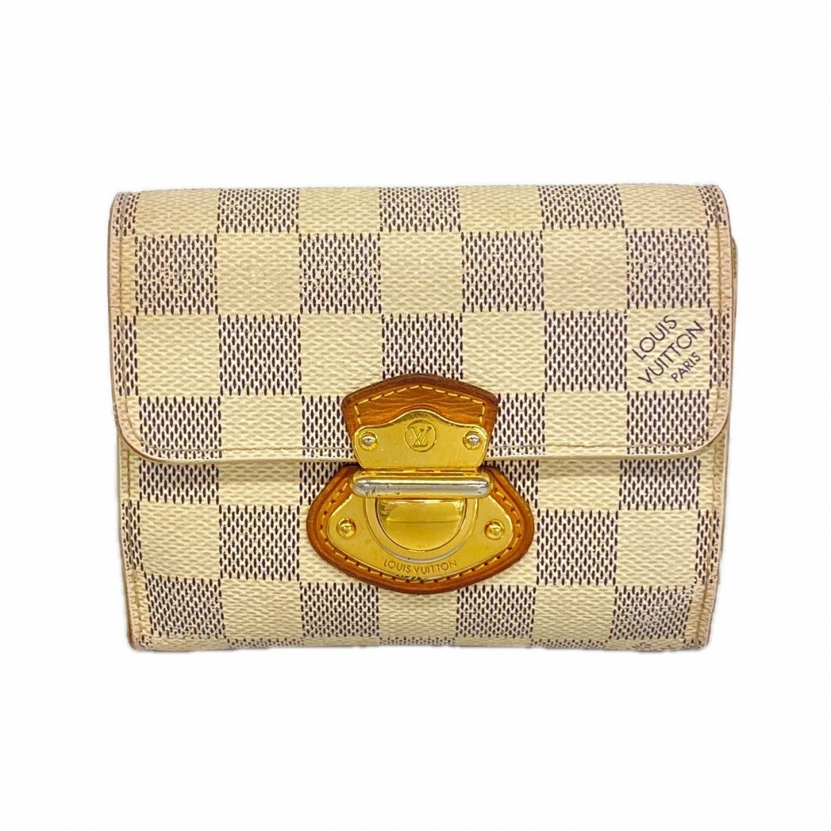 Louis Vuitton Trifold Wallet Damier Azur Portefeuille Koala White