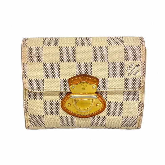 Louis Vuitton Trifold Wallet Damier Azur Portefeuille Koala White