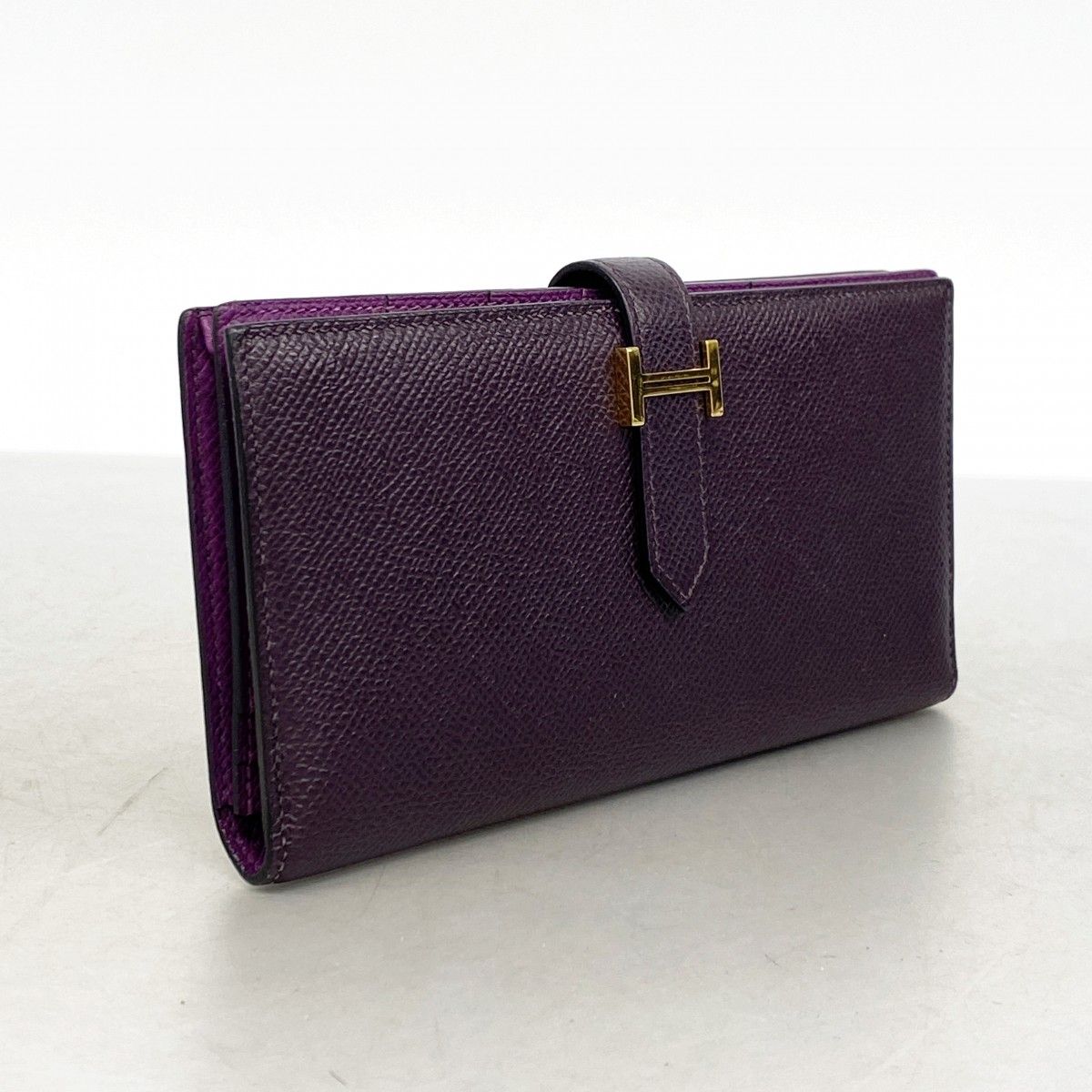 Hermes Wallet Bearn Souffle Verso Veau Epsom Leysin Anemone Gold — view 2