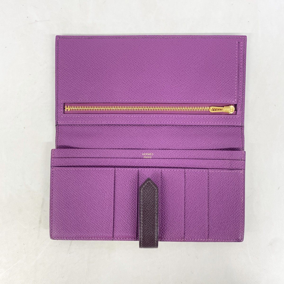 Hermes Wallet Bearn Souffle Verso Veau Epsom Leysin Anemone Gold — view 3