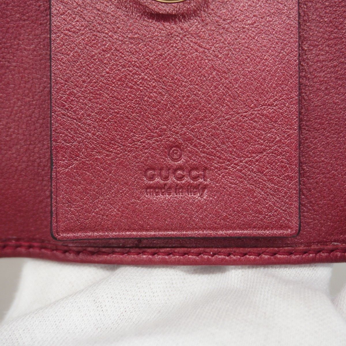 Gucci Key Case GG Canvas Brown Bordeaux Champagne Gold Key Holder — view 4