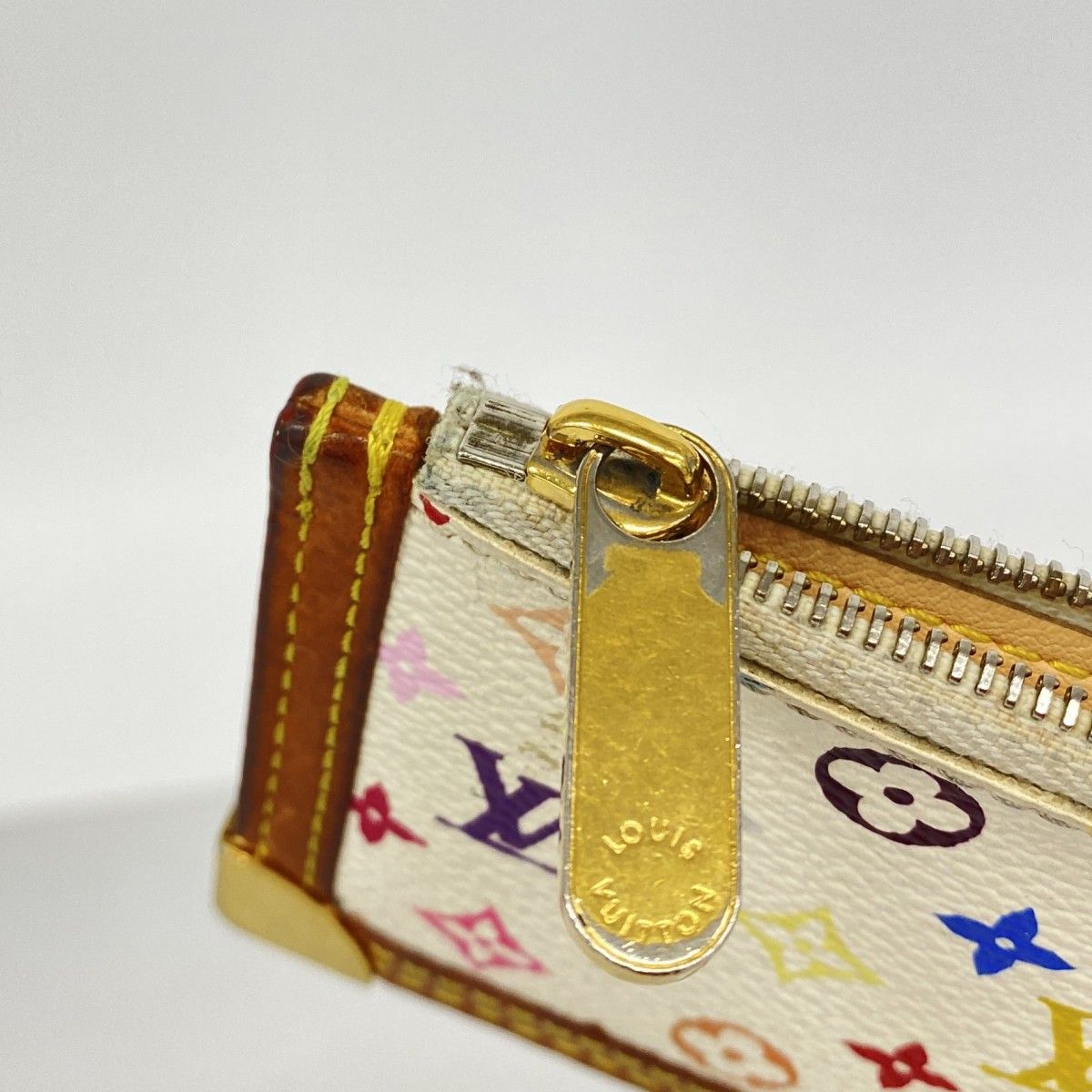 Louis Vuitton Coin Case Monogram Multicolor Pochette Cles Blanc — view 6