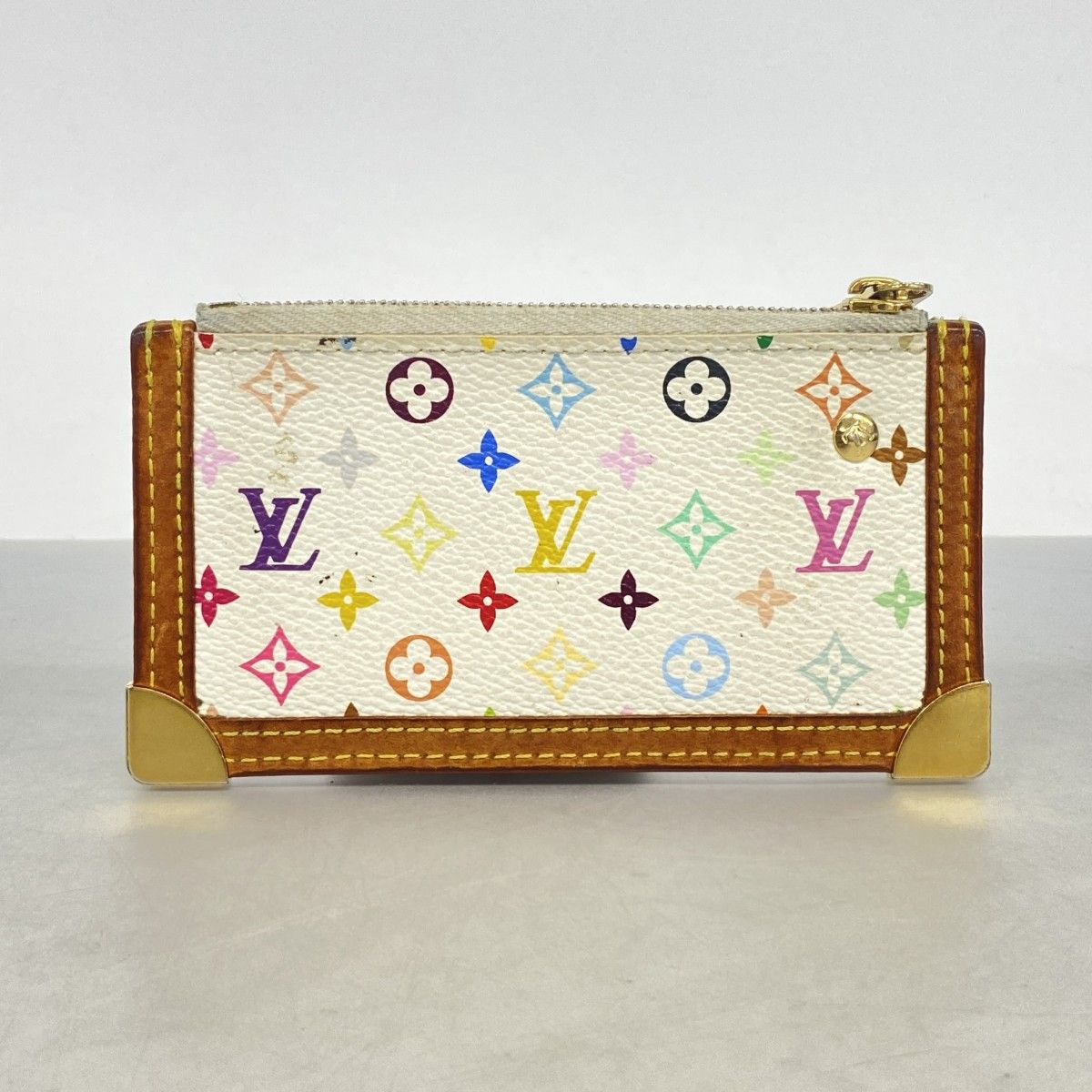 Louis Vuitton Coin Case Monogram Multicolor Pochette Cles Blanc — view 9