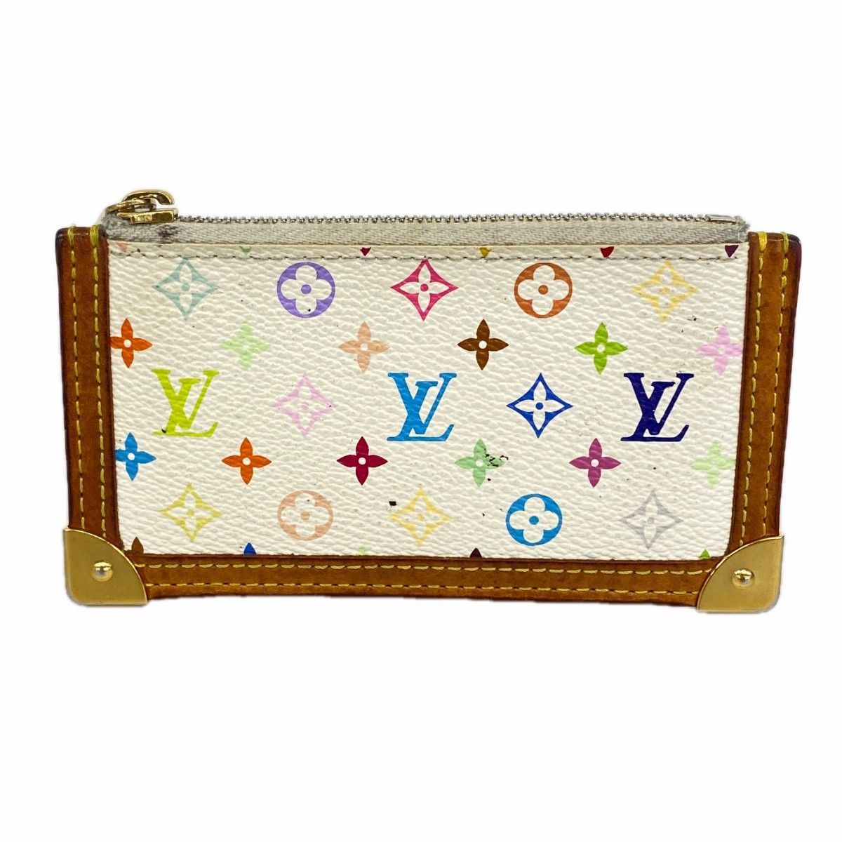 Louis Vuitton Coin Case Monogram Multicolor Pochette Cles Blanc