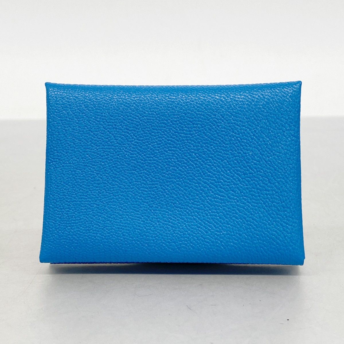 Hermes Coin Case Calvidio Verso Chevre Mysore Blue Zanzibar Mint Silver — view 5