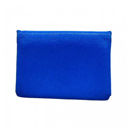 Hermes Card Case Calvi Duo Chevre Misor Blue Zelige Silver