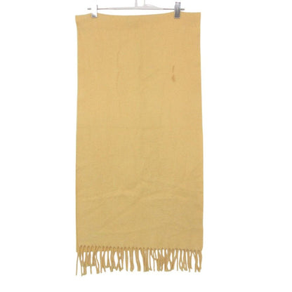Hermes Scarf Logo Embroidery Fringe Yellow — view 2