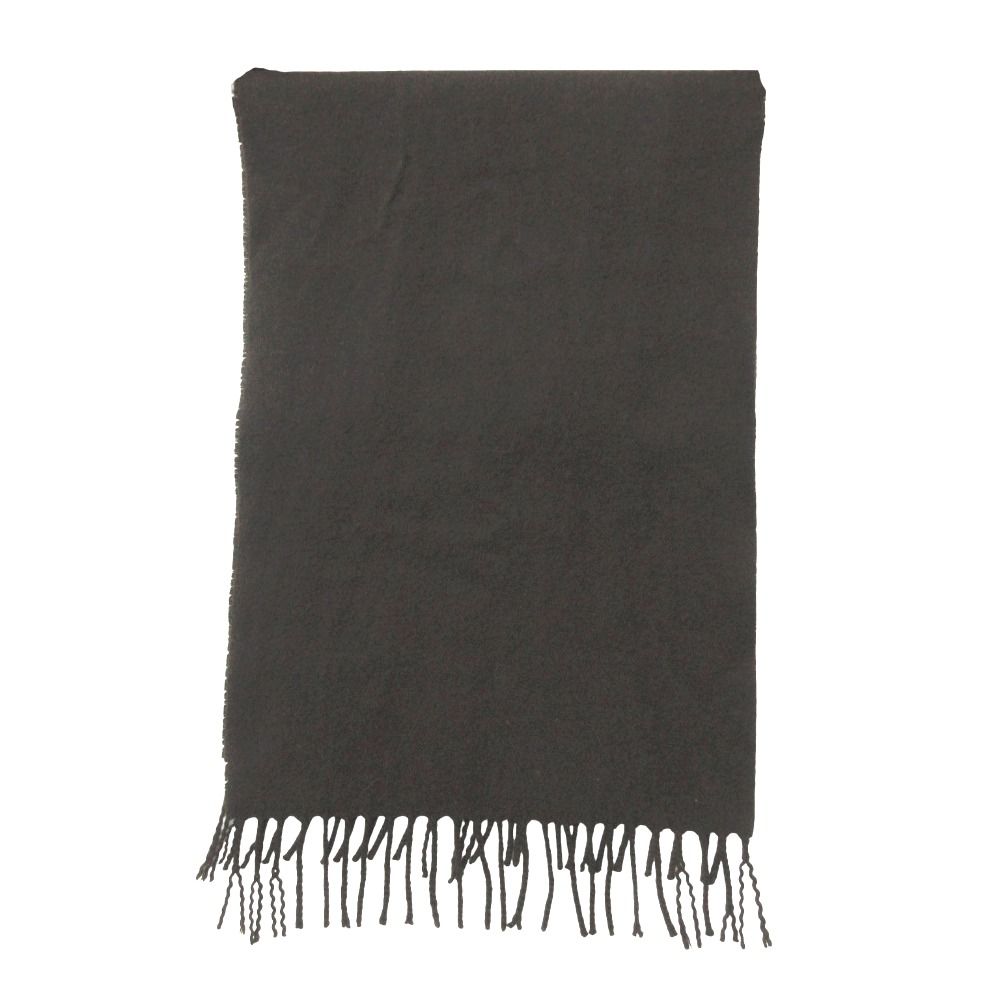 Chanel Scarf Run Logo Embroidery Fringe Melton Brown — view 2