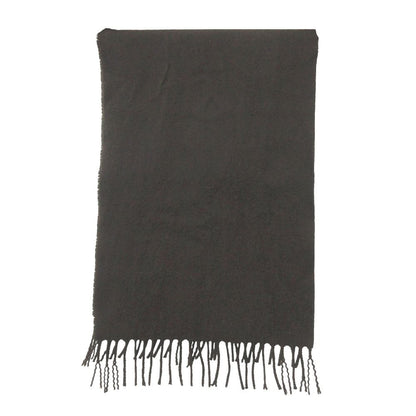 Chanel Scarf Run Logo Embroidery Fringe Melton Brown — view 2