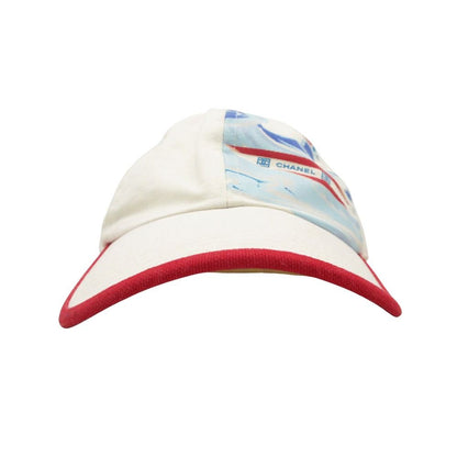 Chanel Cap Sports CC Logo Hat Piping White