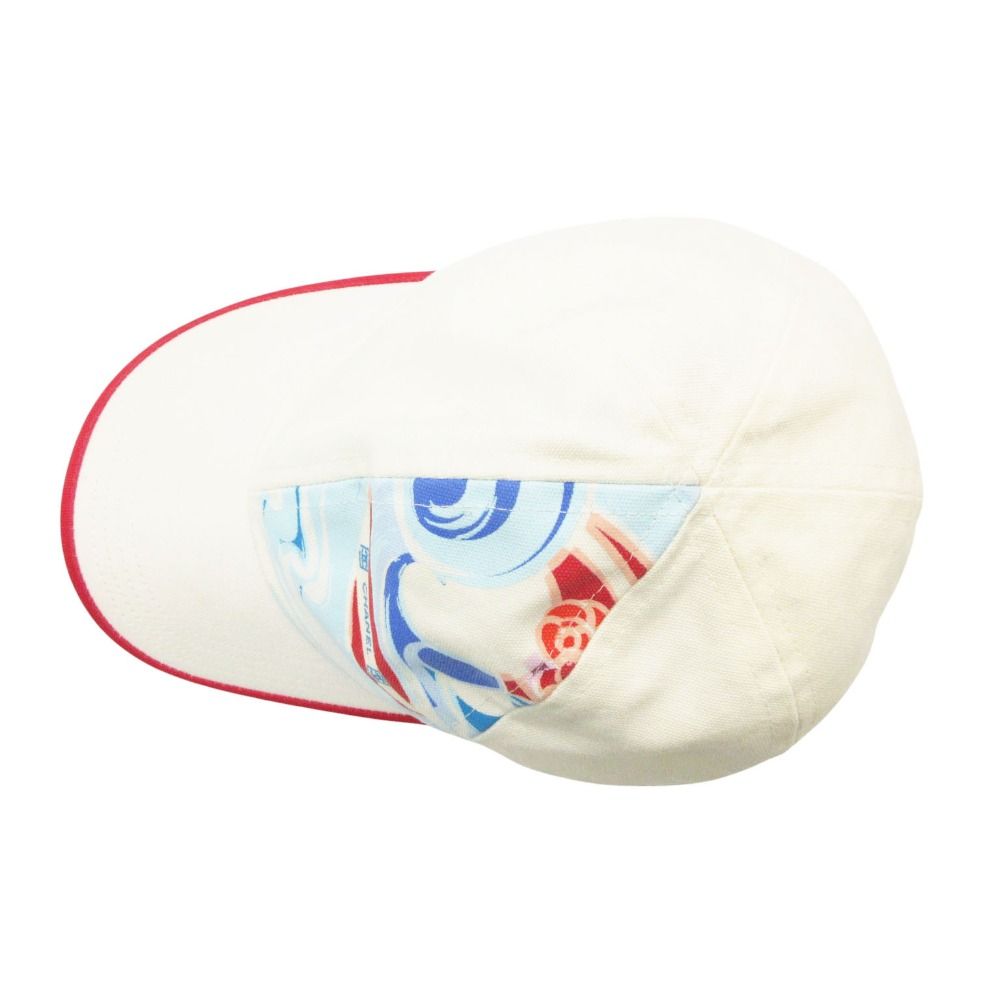 Chanel Cap Sports CC Logo Hat Piping White — view 5