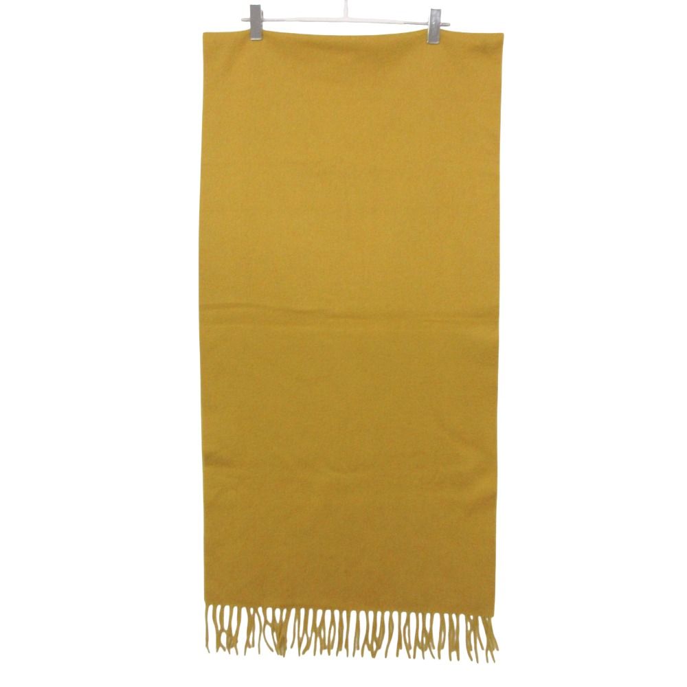 Chanel Scarf Logo Embroidery Fringe Large Format Yellow — view 2