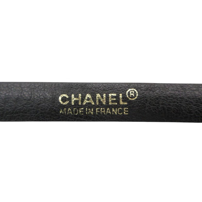 Chanel Belt Chain Buckle Leather Narrow Gold Black — view 7