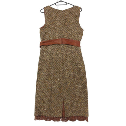 Dolce & Gabbana D&G Dress Sleeveless Tweed Strikebelt Brown 40 — view 2