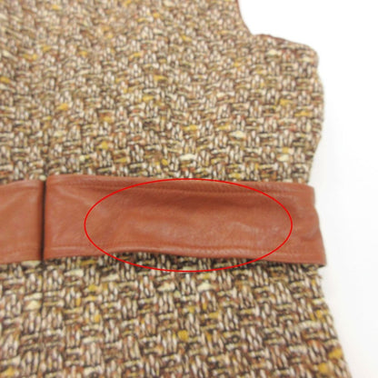 Dolce & Gabbana D&G Dress Sleeveless Tweed Strikebelt Brown 40 — view 7