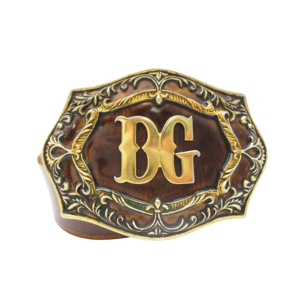 Dolce & Gabbana Belt Buckle Leather Logo Brown — view 2