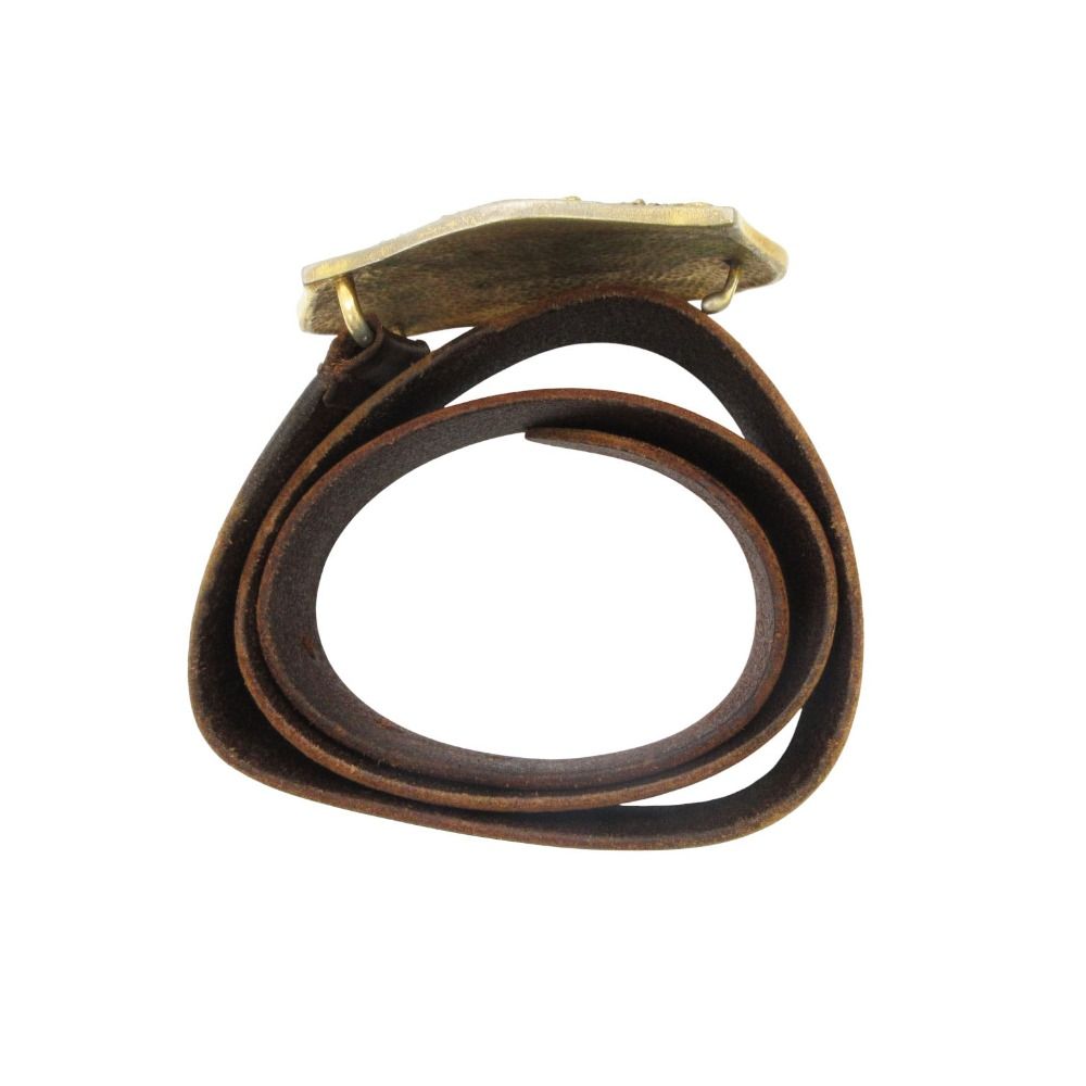 Dolce & Gabbana Belt Buckle Leather Logo Brown — view 3
