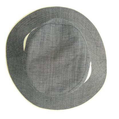 Hermes Hat Linen Leather Piping Bakeha Bucket Hat Hat Cut Replacement Gray — view 5