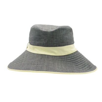 Hermes Hat Linen Leather Piping Bakeha Bucket Hat Hat Cut Replacement Gray