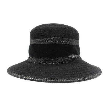 Hermes Hat Leather Trimming Bakeha Buckethat Hat Black — view 4