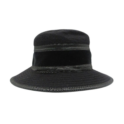 Hermes Hat Leather Trimming Bakeha Buckethat Hat Black — view 3