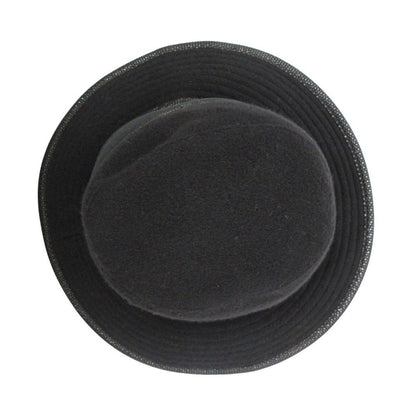 Hermes Hat Leather Trimming Bakeha Buckethat Hat Black — view 5