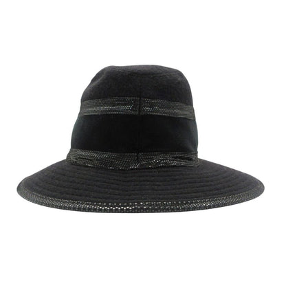 Hermes Hat Leather Trimming Bakeha Buckethat Hat Black — view 2