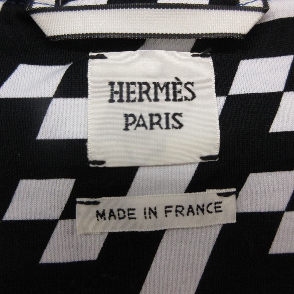 Hermes Jacket Bomber Shaw-g Length Logo Lining Zip Outer Blue — view 4